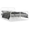 vidaXL Giroletto con Testiera e Pediera Metallo Bianco 135x190 cm