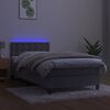 vidaXL Letto a Molle con Materasso e LED Grigio Chiaro 90x190 cm Velluto