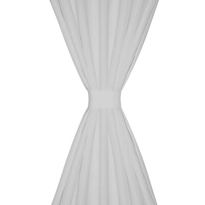 vidaXL Tende in Micro-Raso Bianche 2 pz con Occhielli 140 x 175 cm