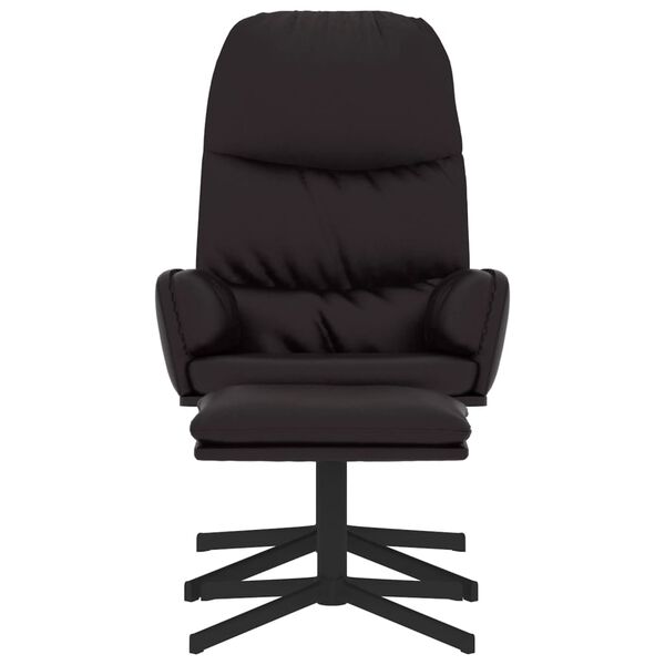 vidaXL Poltrona Relax con Poggiapiedi Nero in Similpelle