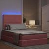 vidaXL Letto con contenitore e LED con led Rosa 120 x 200 cm Velluto