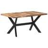 vidaXL Tavolo da Pranzo 160x80x75 cm Legno Massello con Finitura Ambra