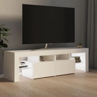 vidaXL Mobile Porta TV con Luci LED Bianco 140x36,5x40 cm
