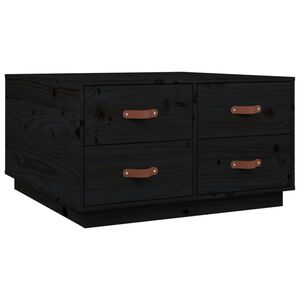vidaXL Tavolino da Salotto Nero 80x80x45 cm Legno Massello di Pino