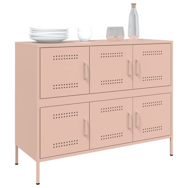 vidaXL Credenza Rosa 100,5x39x79 cm in Acciaio