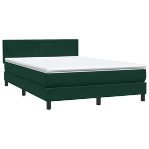 vidaXL Giroletto a Molle con Materasso Verde Scuro 160x220 cm Velluto