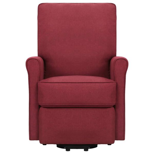 vidaXL Poltrona Alzapersona Massaggiante Rosso Vino Tessuto