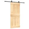vidaXL Porta scorrevole Naturale e Nero 85 x 210 cm