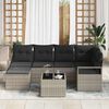 vidaXL Set di divani 7 pcs Grigio chiaro polyrattan