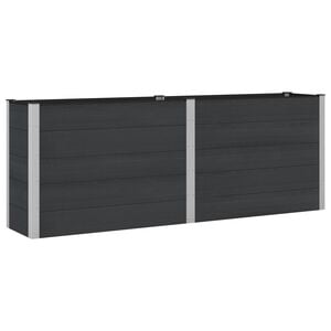 vidaXL Letto rialzato da giardino Nero 250 x 50 x 91 cm