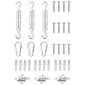 vidaXL Set Accessori per Vela Parasole 9 pz in Acciaio Inossidabile