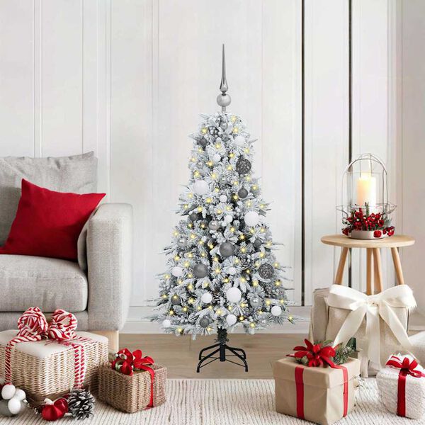 vidaXL Albero di Natale Artificiale con Rami Pieghevoli Bianco 120 cm