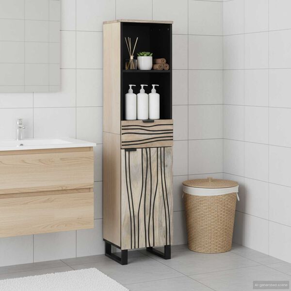 vidaXL Armadio per Lavabo da Bagno con porta Bianco 38 x 33 x 160 cm