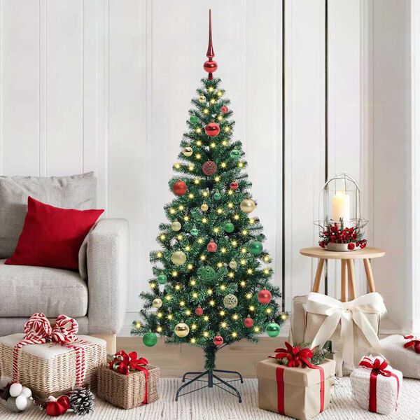 vidaXL Albero di Natale artificiale con luci integrate Verde 150 cm