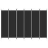 vidaXL Divisorio a 6 Pannelli Nero 300x200 cm in Tessuto