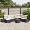 vidaXL Set Divano da Giardino con cuscino 9 pcs Nero Poly Rattan