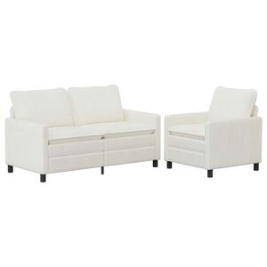 vidaXL Set di divani 2 pz Crema Poliestere