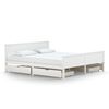 vidaXL Giroletto 4 Cassetti Bianco in Legno Massello di Pino 200x200cm