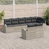 vidaXL Set Divano da Giardino 8 pcs Grigio chiaro polyrattan