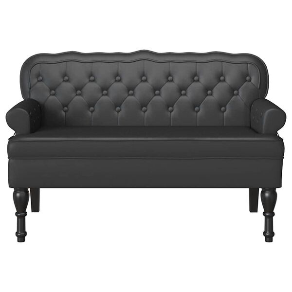 vidaXL Panca Chesterfield Nero 119.5 x 64.5 x 75 cm Pelle Sintetica