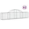 vidaXL Cesti Gabbioni ad Arco 2 pz 200x30x40/60 cm Ferro Zincato
