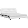 vidaXL Letto con Materasso Hvar Bianco e Nero 180x200cm Similpelle