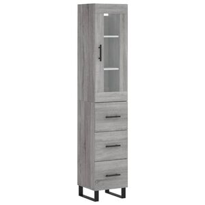 vidaXL Credenza Grigio Sonoma 34,5x34x180 cm in Legno Multistrato