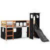 vidaXL Letto a Soppalco con Torre Bambini Bianco e Nero 90x190cm Pino