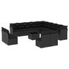vidaXL Set Divani da Giardino 14pz con Cuscini in Polyrattan Nero