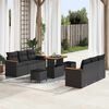 vidaXL Set Divano da Giardino 9 pcs Nero polyrattan