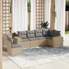 vidaXL Set Divano da Giardino 6 pz con Cuscini Beige in Polyrattan