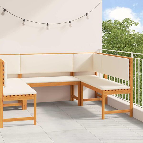 vidaXL Set Panchina da Giardino 5 pcs Marrone Legno di Acacia Massello