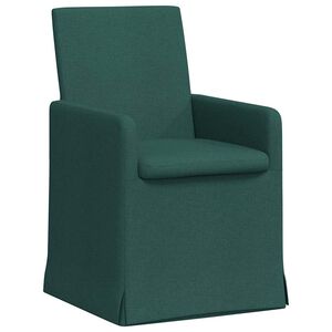 vidaXL Sedie da pranzo 2 pcs Verde scuro 57 x 67 x 95 cm Tessuto