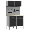 vidaXL Set di mobili da lavoro con cassetto con blocco 8 pcs Grigio