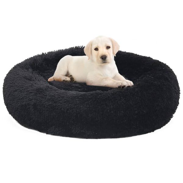 vidaXL Cuscino Lavabile per Cani e Gatti Nero 90x90x16 cm in Peluche
