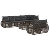 vidaXL Set Divano da Giardino 9 pz Grigio e Grigio Scuro polyrattan