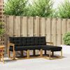 vidaXL Set di divani da esterno con cuscino 4 pcs Naturale e Nero