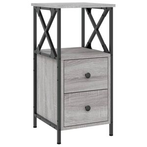 vidaXL Comodino Grigio Sonoma 34x35,5x70 cm in Legno Multistrato