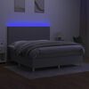 vidaXL Letto a Molle Materasso e LED Grigio Chiaro 160x200 cm Tessuto