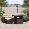 vidaXL Set Divani da Giardino 7 pz con Cuscini Marrone in Polyrattan