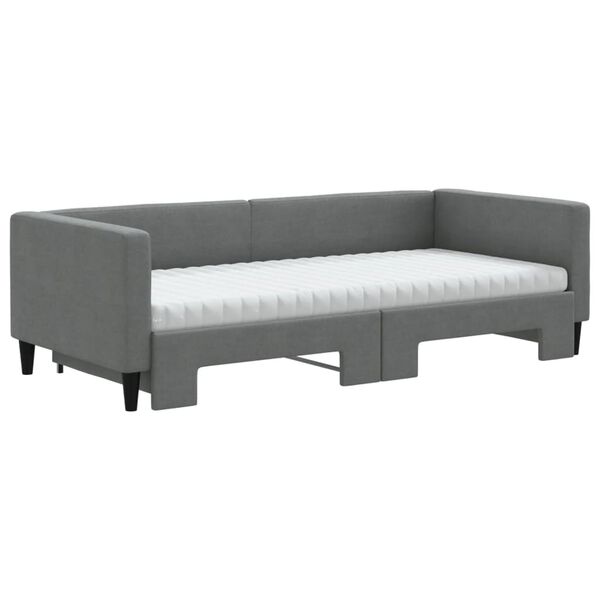 vidaXL Divano Letto Estraibile Materassi Grigio Scuro 90x200cm Tessuto