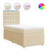 vidaXL Giroletto a Molle con Materasso Crema 90x190 cm in Tessuto