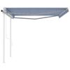 vidaXL Tenda da Sole Retrattile Automatica e Pali 4,5x3,5 m Blu Bianca