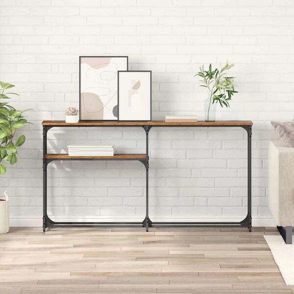 vidaXL TavoloConsolle Legno vecchio 145x22.5x75cm Legno multistrato