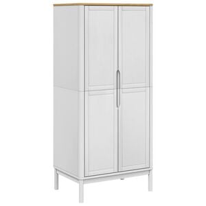 vidaXL Armadio FLORO Bianco 77x53x171 cm in Legno Massello di Pino