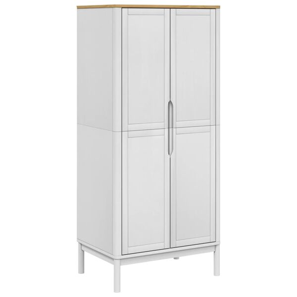 vidaXL Armadio FLORO Bianco 77x53x171 cm in Legno Massello di Pino