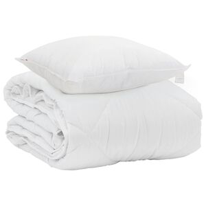 vidaXL Duvet Estivo con cuscino 2 pcs Bianco Microfibra