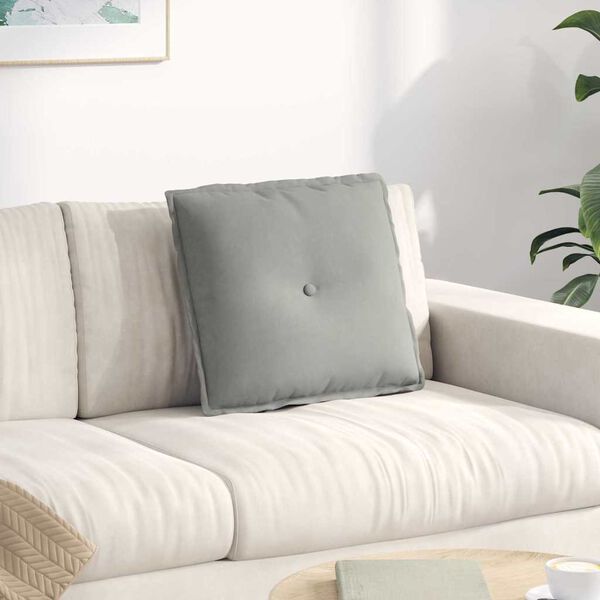 vidaXL Cuscino per Schiena Grigio chiaro 50 x 45 cm