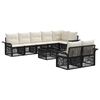 vidaXL Set Divano da Giardino 9 pz Nero polyrattan