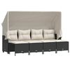 vidaXL Set Divani da Giardino 5 pz con Cuscini in Polyrattan Nero